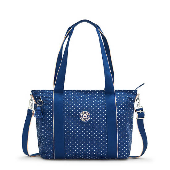 Torby Tote Kipling Asseni Small Printed Niebieskie | PL 1748KO